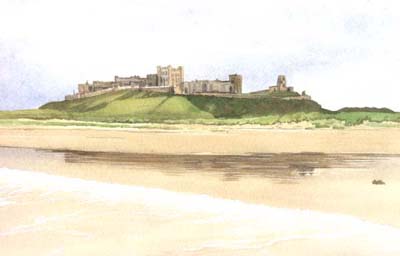 Pet Portraits and Landscape Paintings - Bamburgh Castle, England