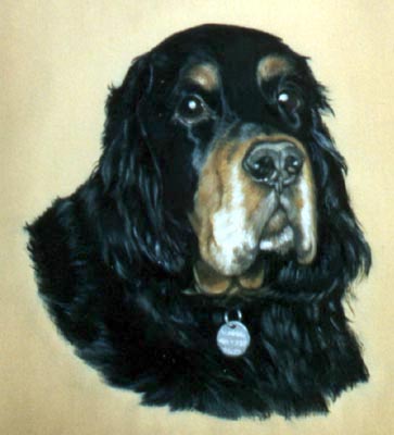Pet Portraits - Dog Paintings from Your Own Photos - Gordon Setter Hamish - Head Study in Oils