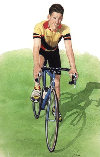 Pet Portraits - People Paintings from YOUR own photos  - Cyclist Watercolour Painting